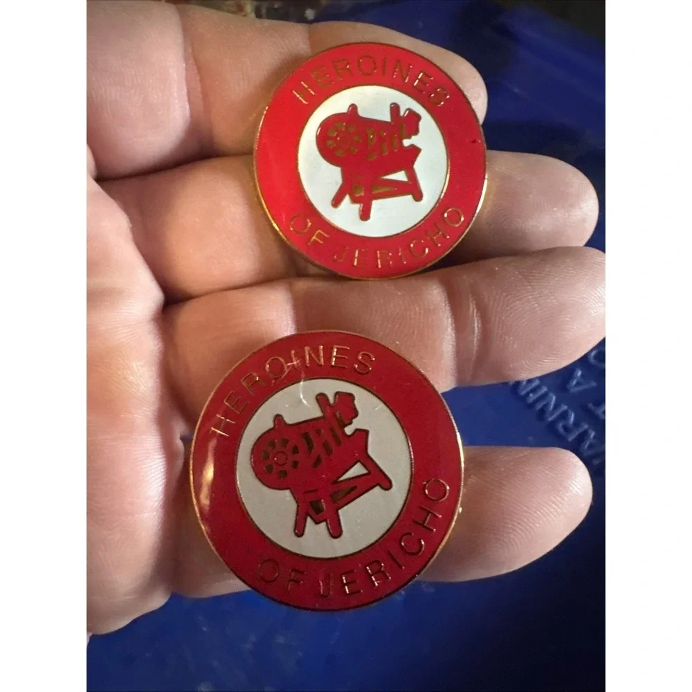 Two Pcs  Heroines of Jericho Masonic Lapel Hat Vest Pins